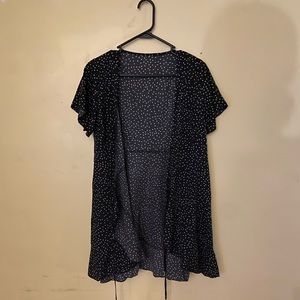 Black Polkadot Wrap Dress